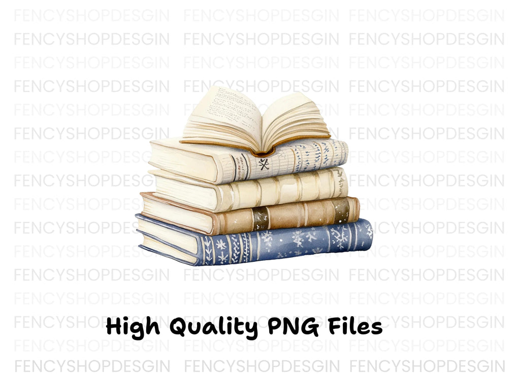 Vintage Books Clipart Bundle