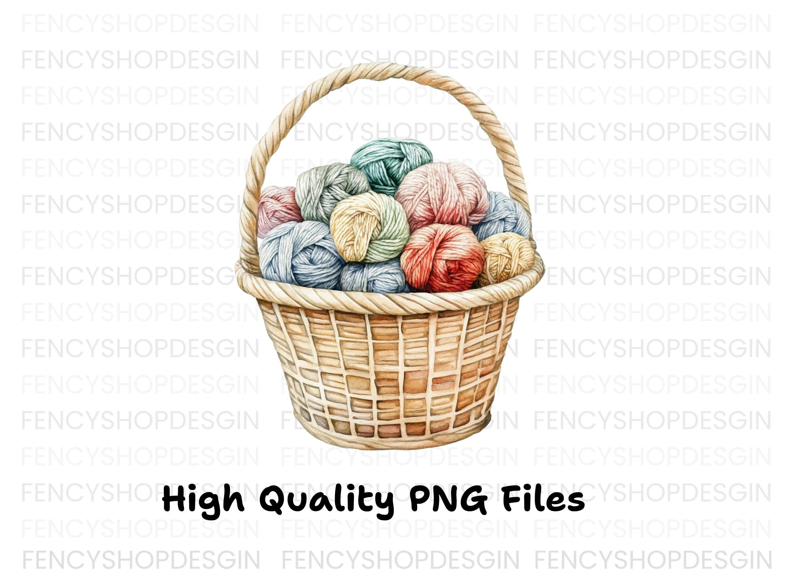 Cozy Yarn Basket Clipart Bundle