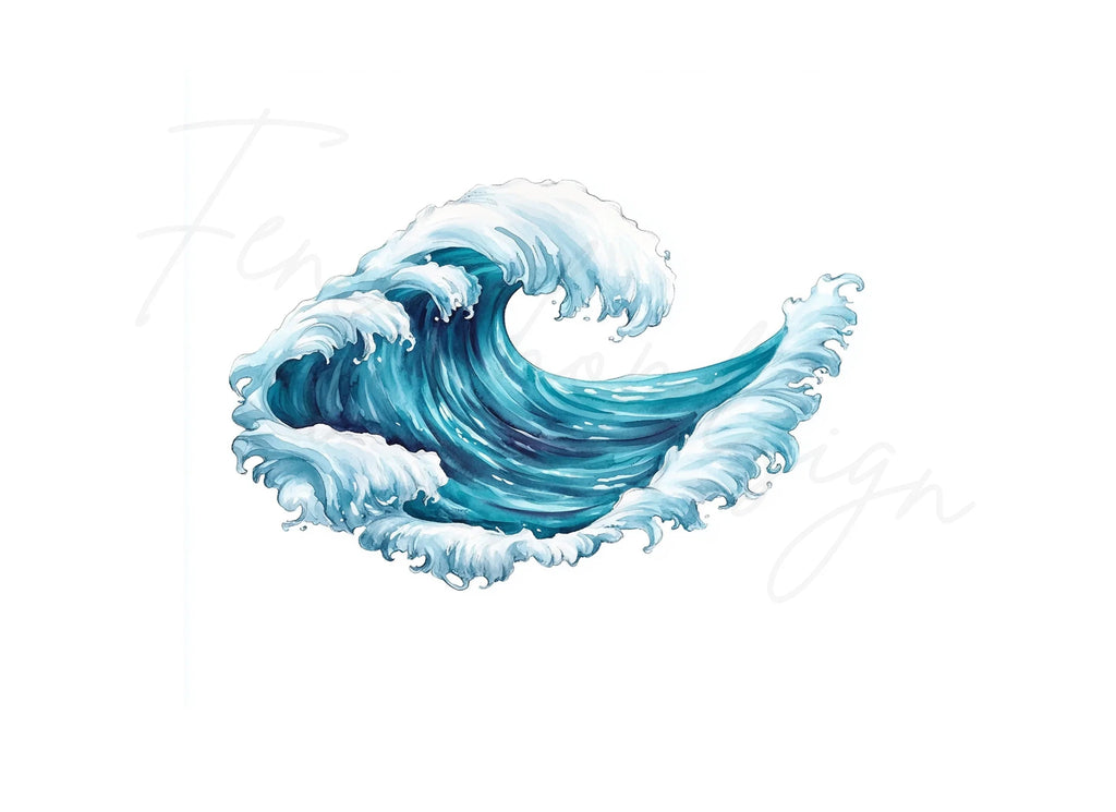Dynamic Ocean Waves Clipart Bundle
