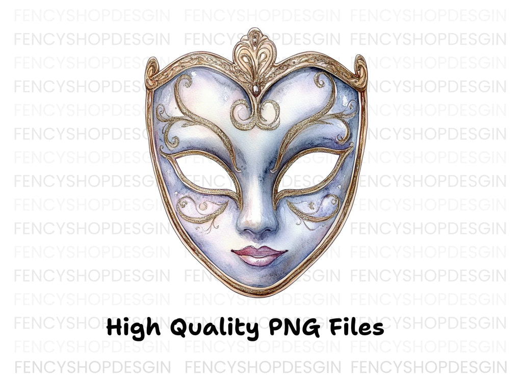 Elegant Venetian Mask Clipart Bundle