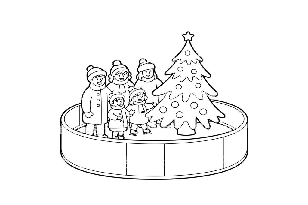 Christmas Tree Ice Rink Coloring Books