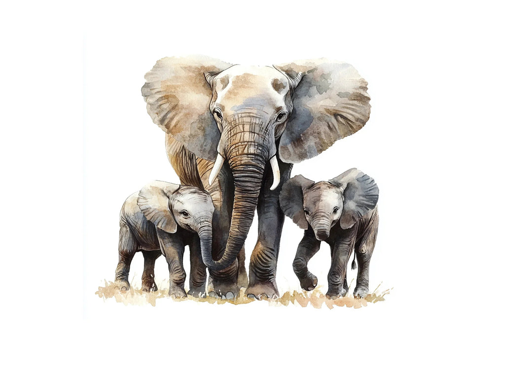Elephant Family Clipart Bundle