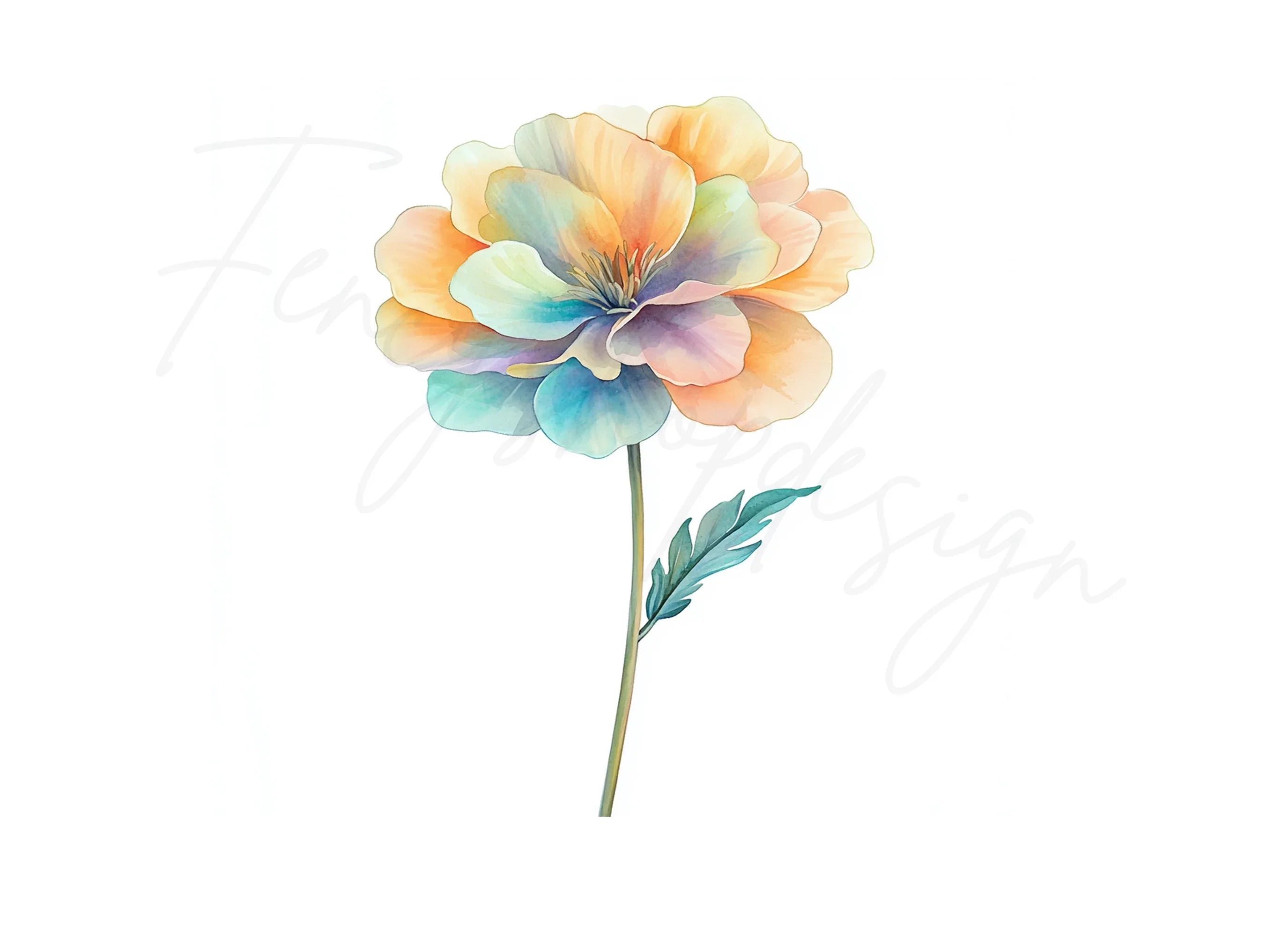 Soft Pastel Flowers Clipart Bundle
