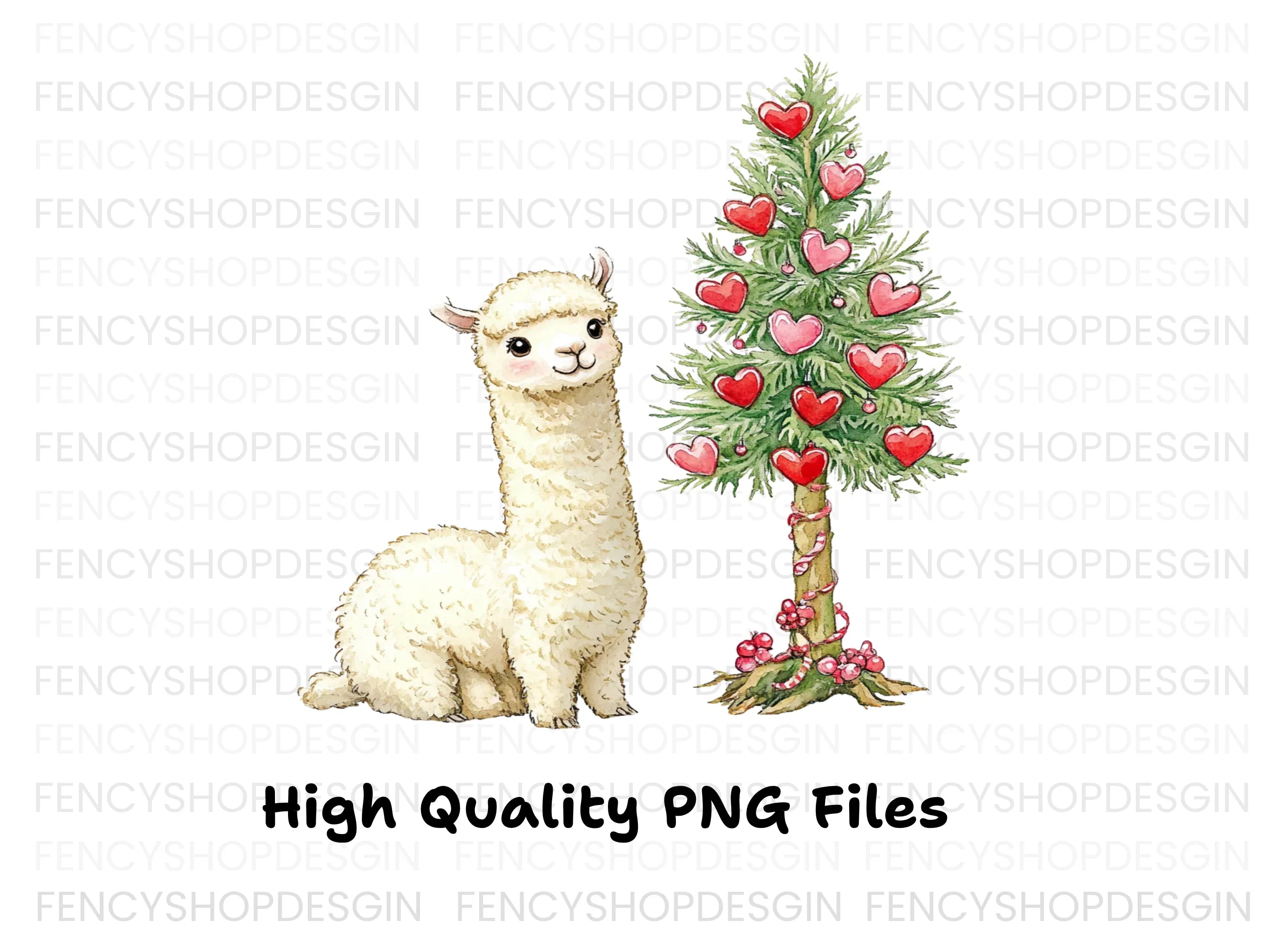 Cute Alpaca Valentine Day Clipart Bundle