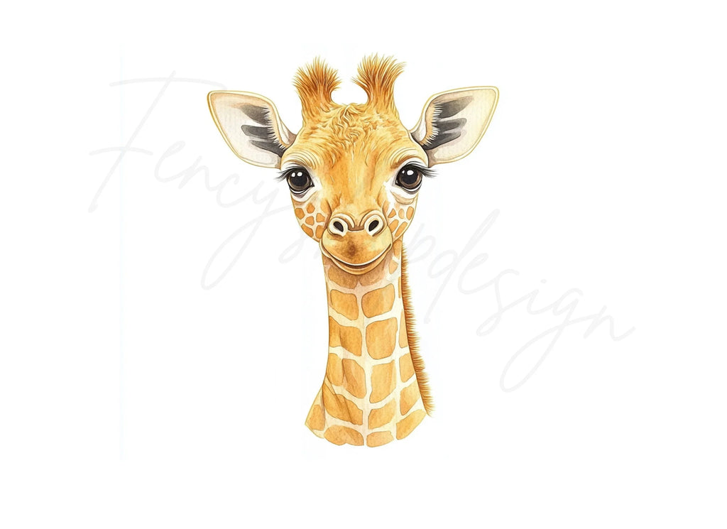 Cute Giraffe Faces Clipart Bundle