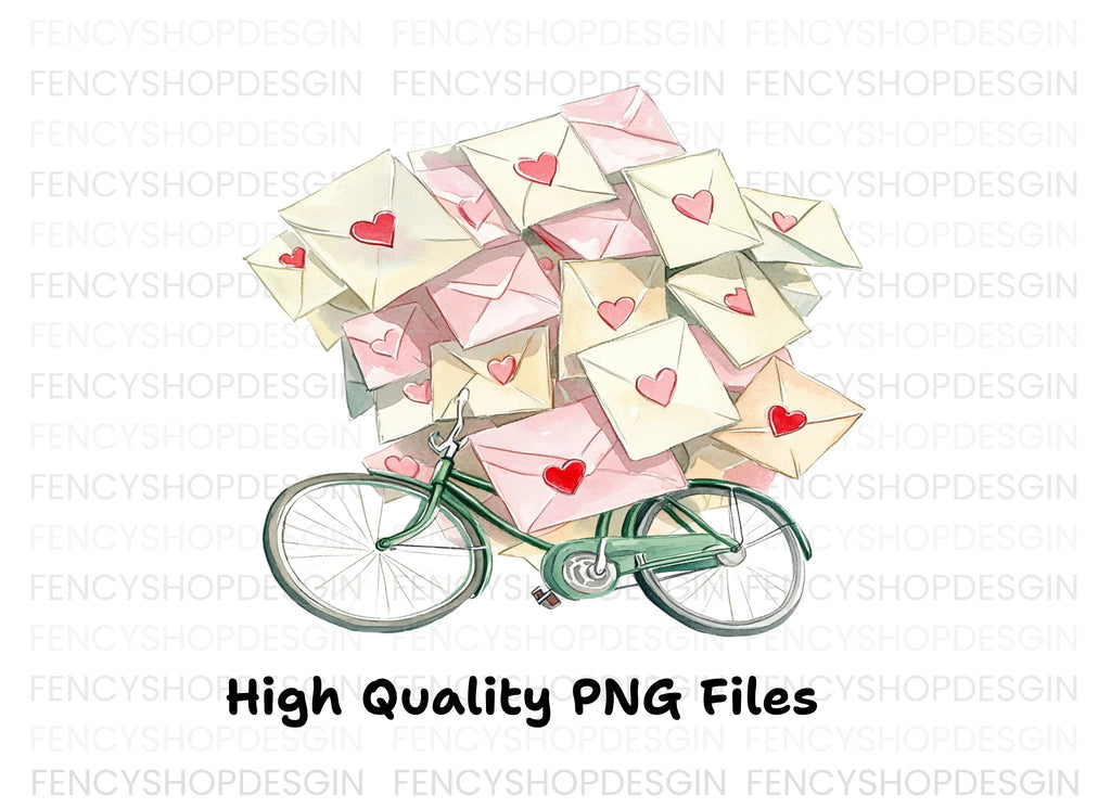 Romantic Bicycle Mail Clipart Bundle
