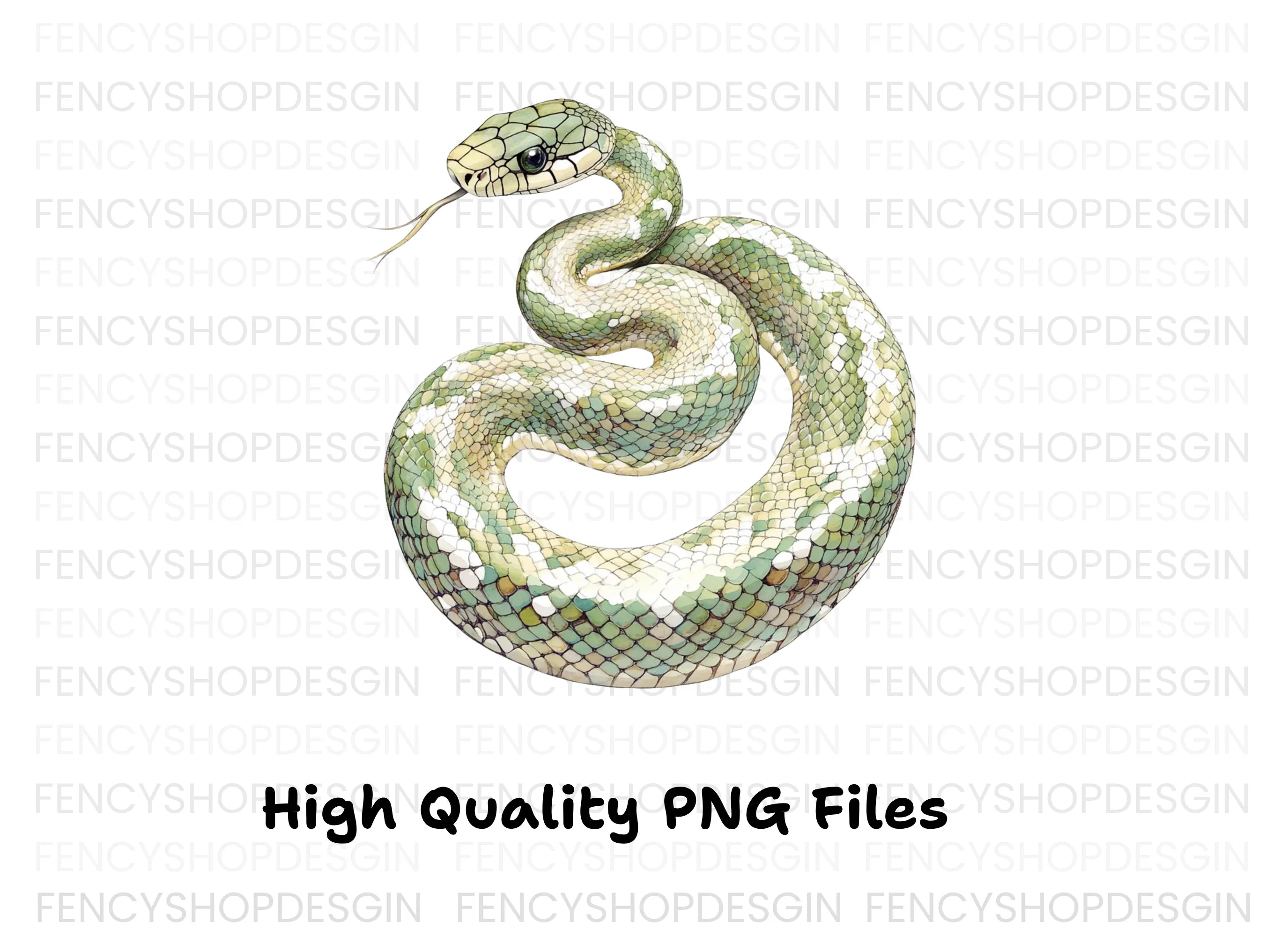 Green Tree Python Clipart Bundle