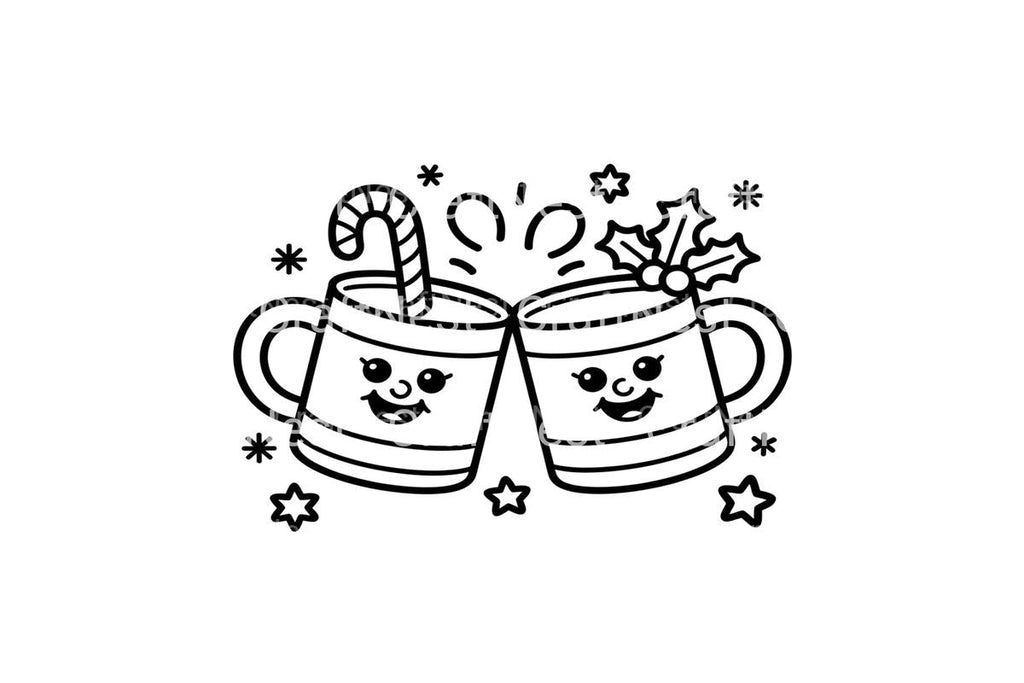 Christmas Mugs Cheers Coloring Books