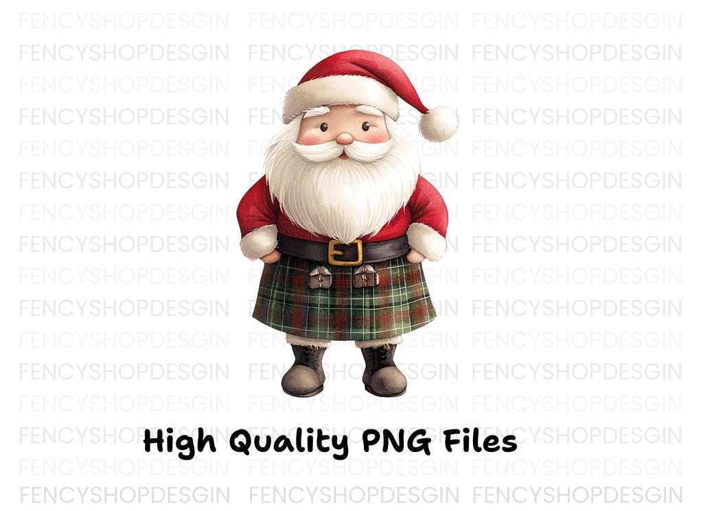 Scottish Santa Claus Clipart Bundle