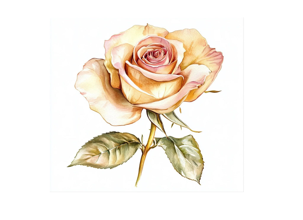 Elegant Peach Rose Clipart Bundle