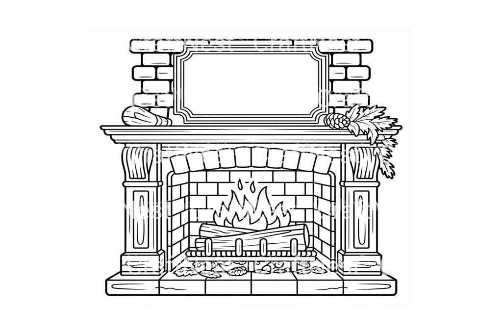 Cozy Fireplace Coloring Books