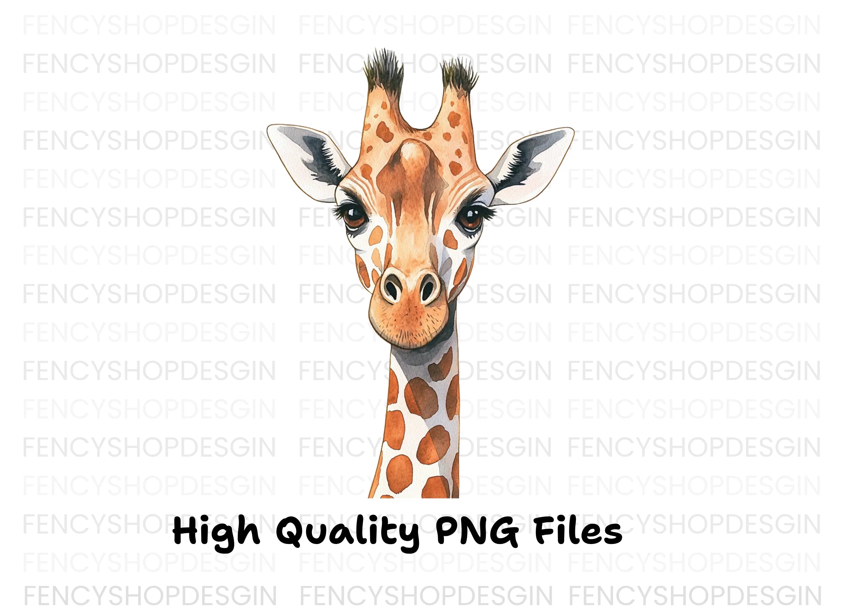 Charming Giraffe Head Clipart Bundle