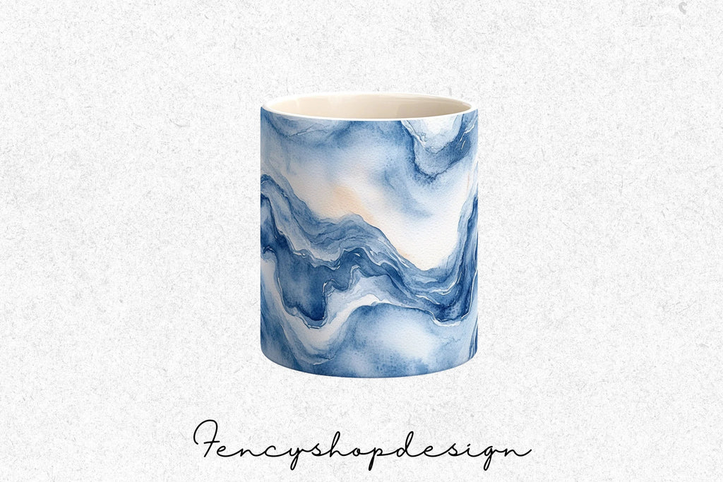 Blue Marble Mugs Clipart Bundle