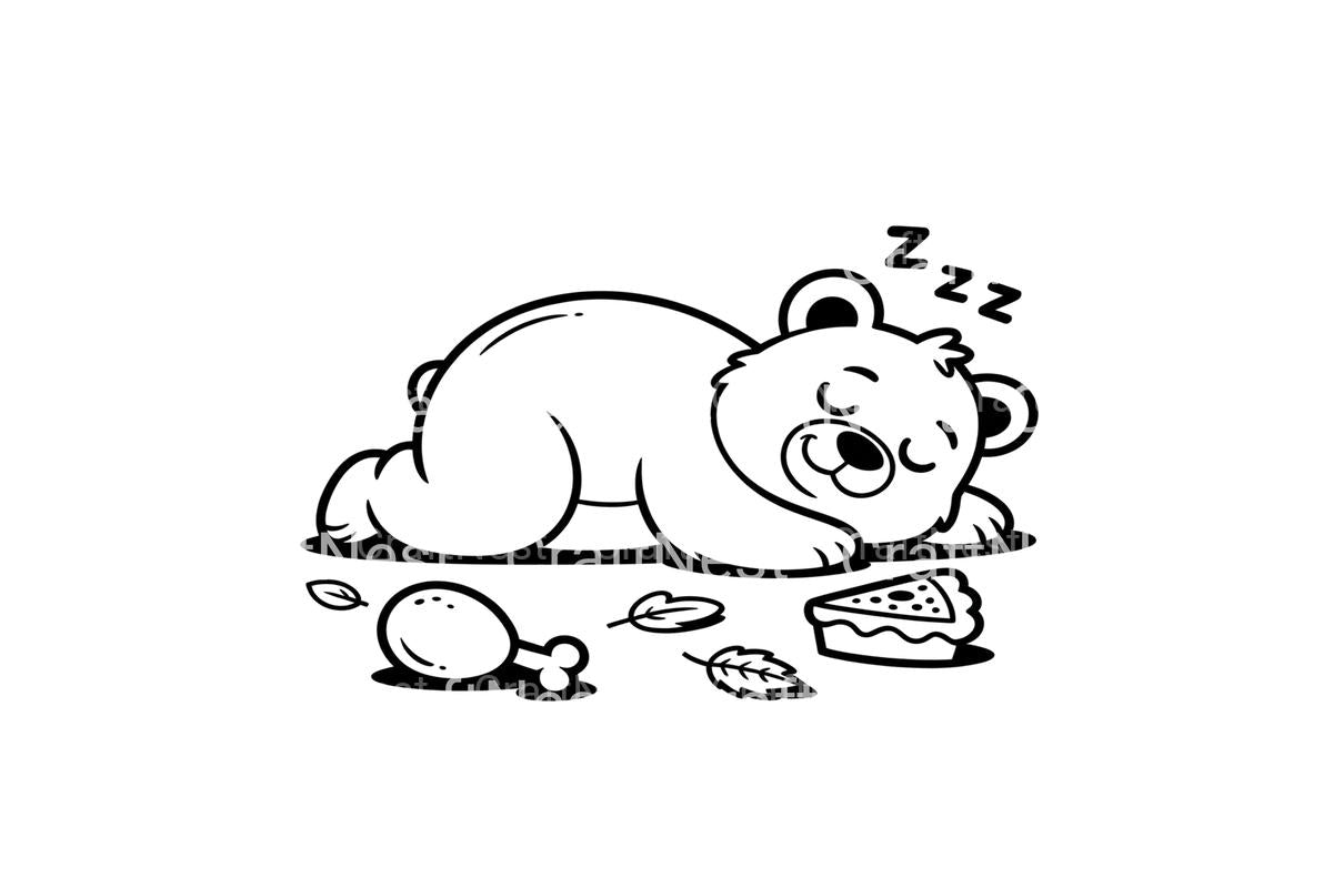 Cute Sleeping Bear Coloring Books