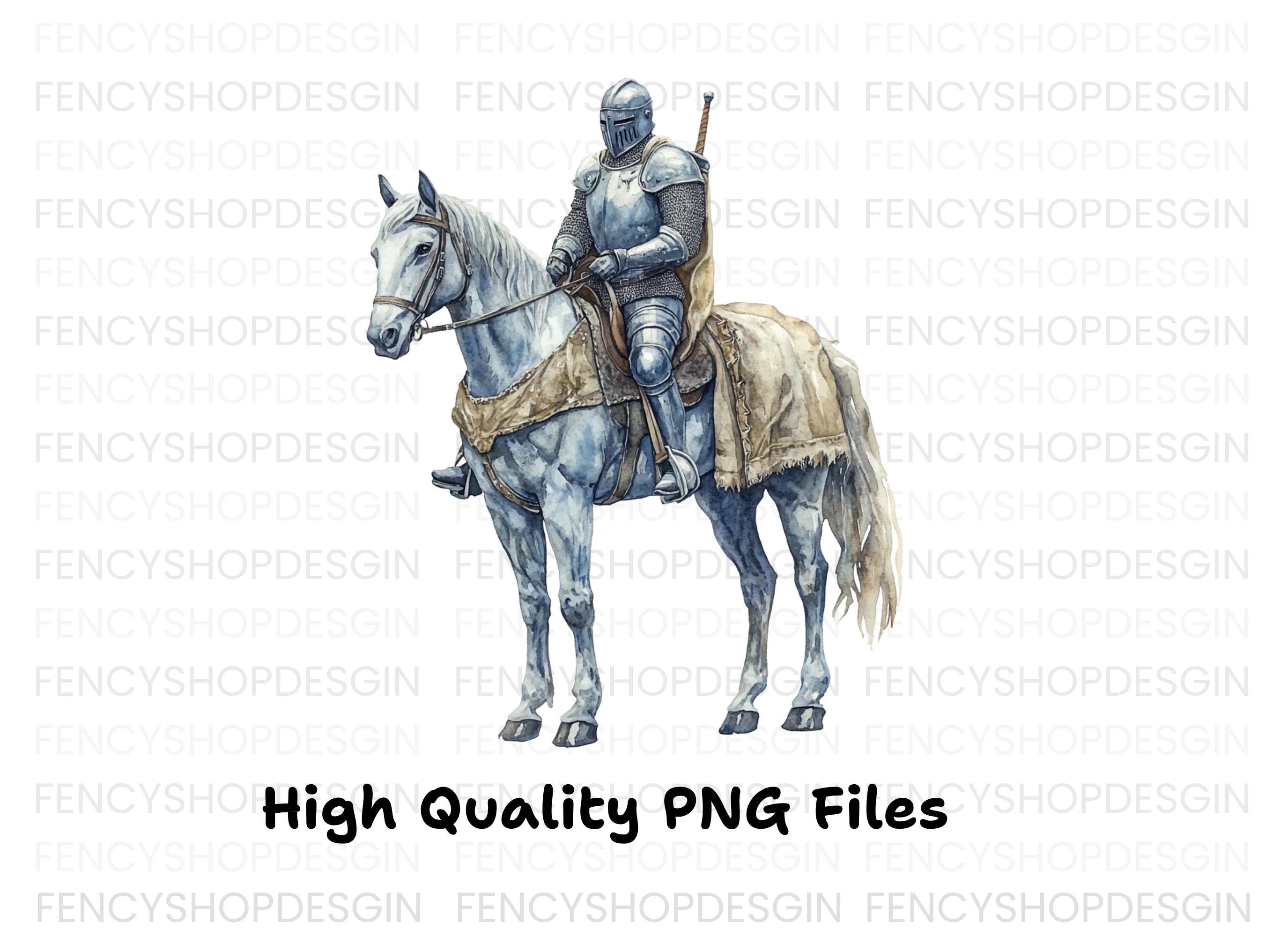Knights on Horseback Clipart Bundle
