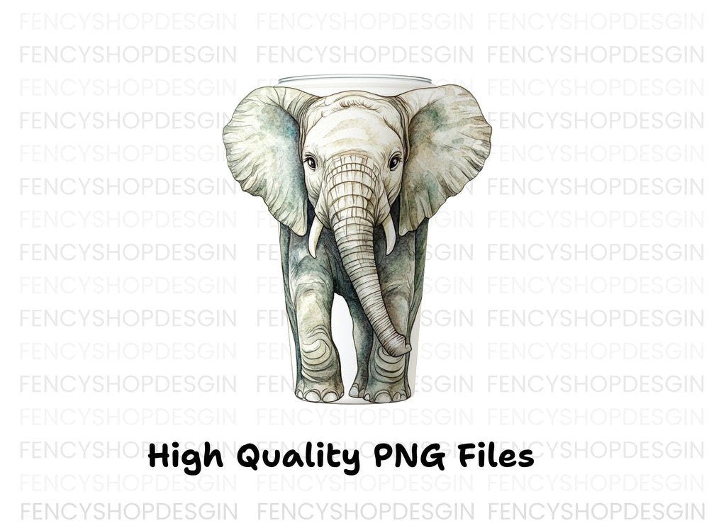 Baby Elephant Tumbler Clipart Bundle