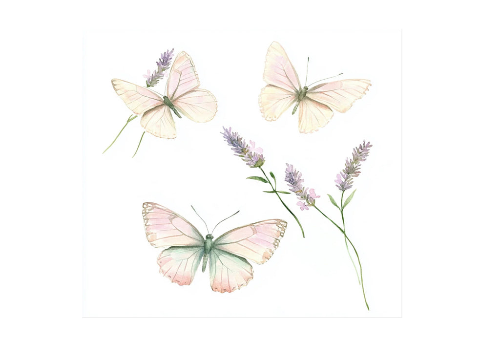 Lavender Butterfly Floral Clipart Bundle