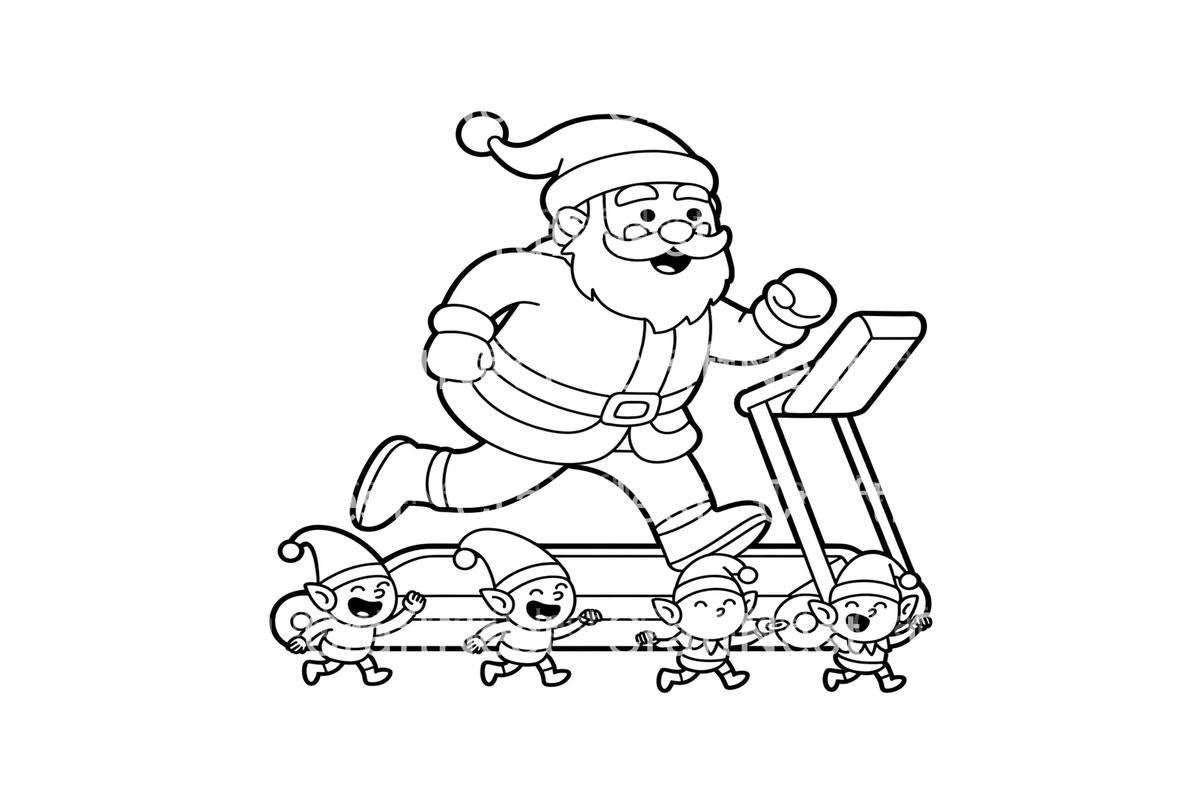 Santa and Elves Treadmill Coloring Books