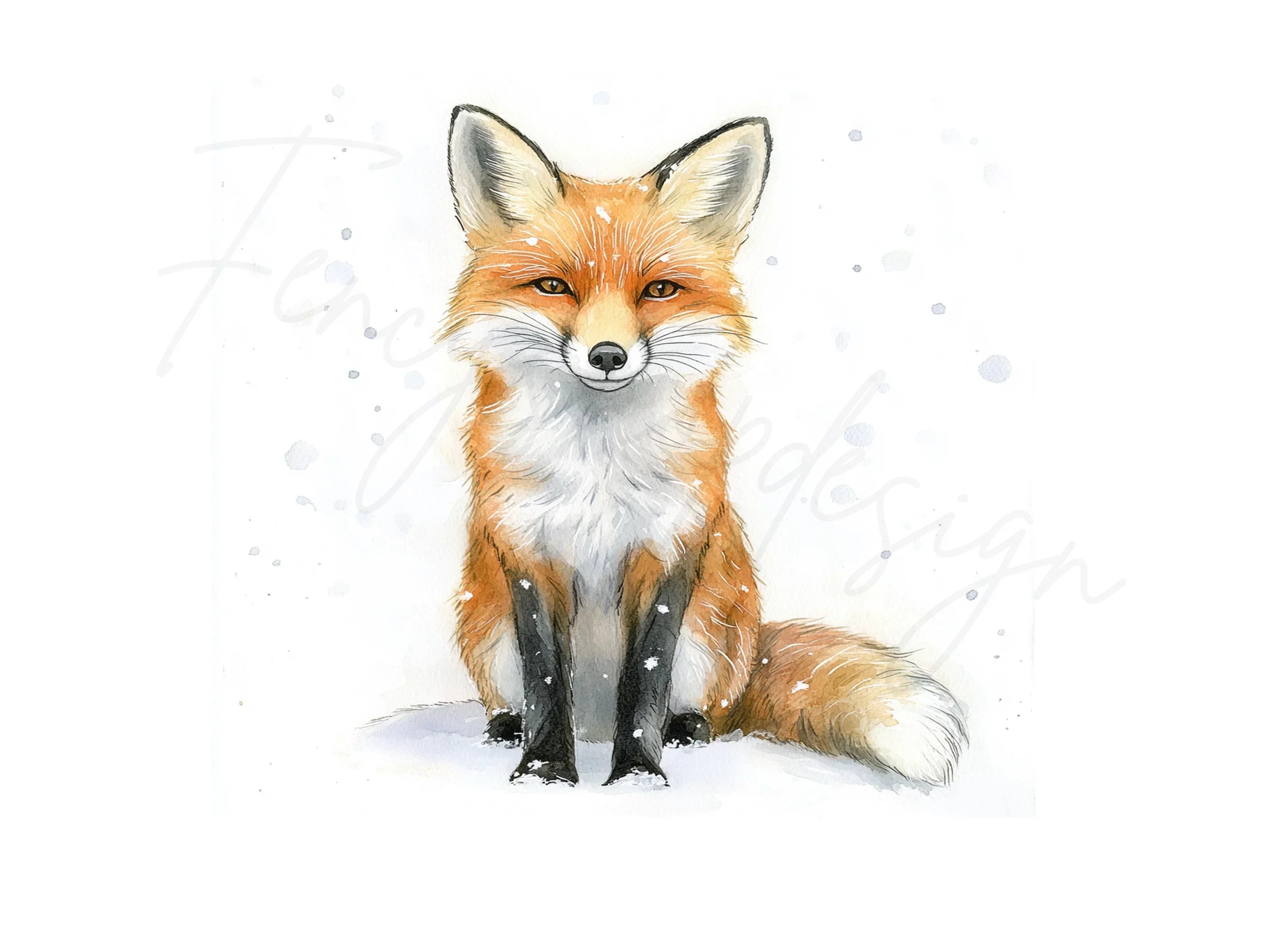 Cute Winter Fox Clipart Bundle