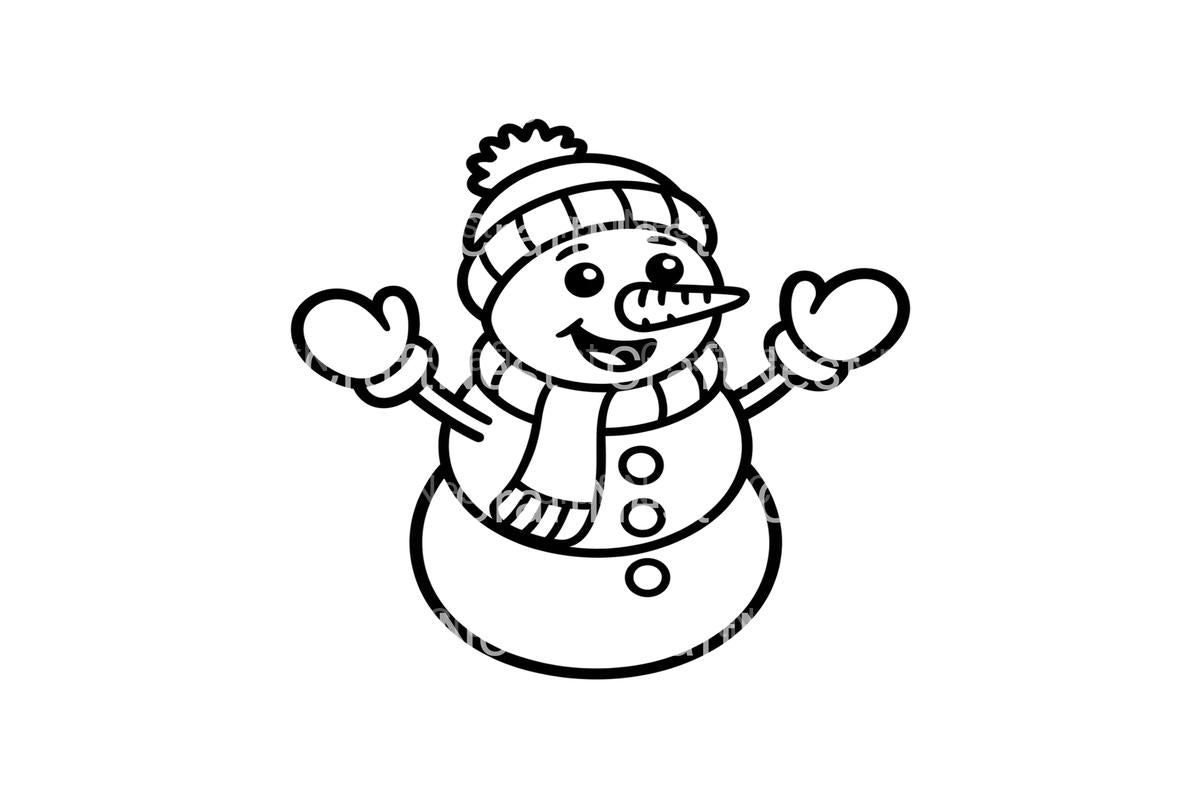 Cute Snowman Winter Coloring Books