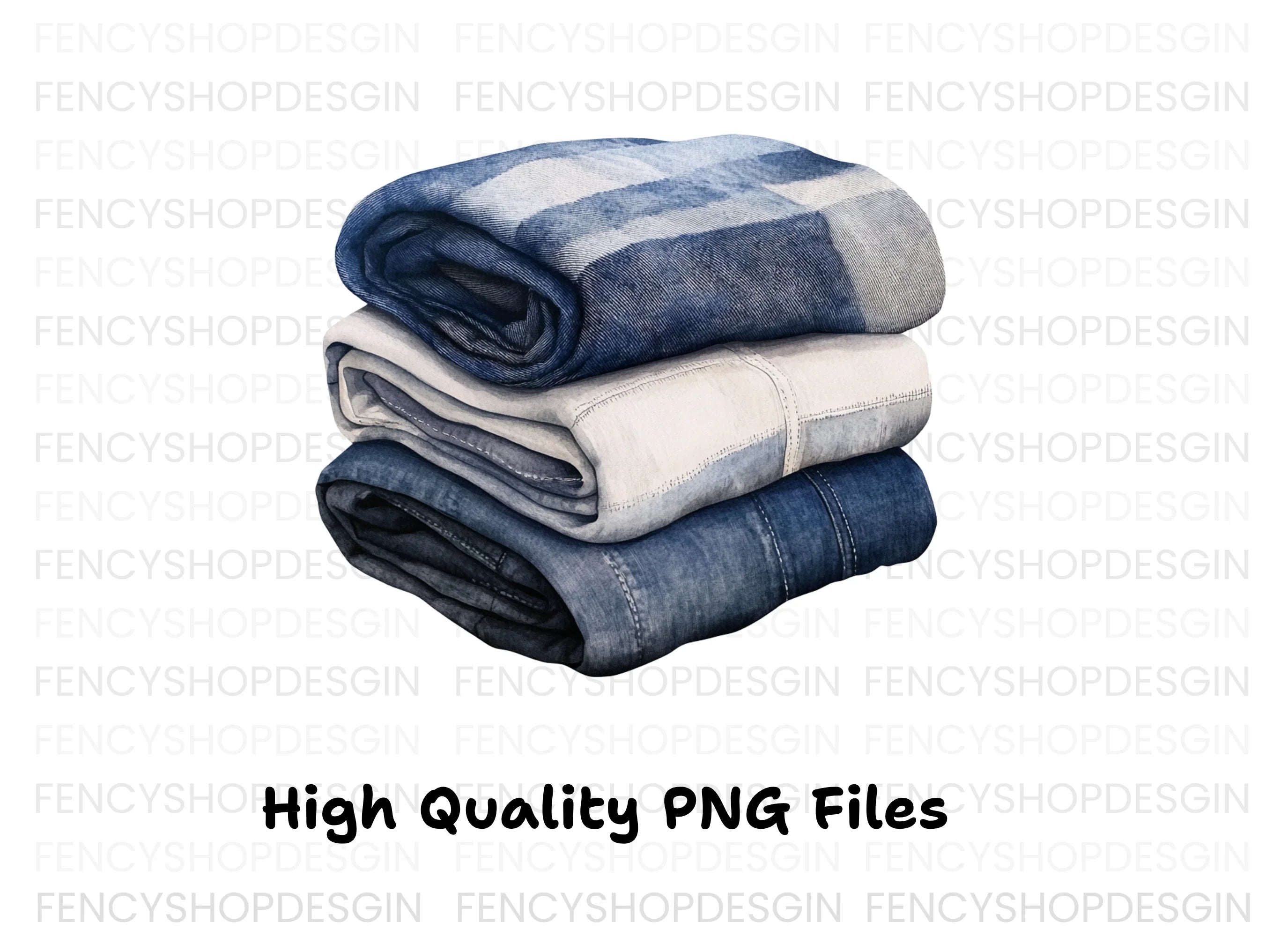 Stacked Jeans Clipart Bundle