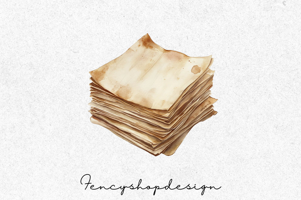 Vintage Aged Stack Clipart Bundle