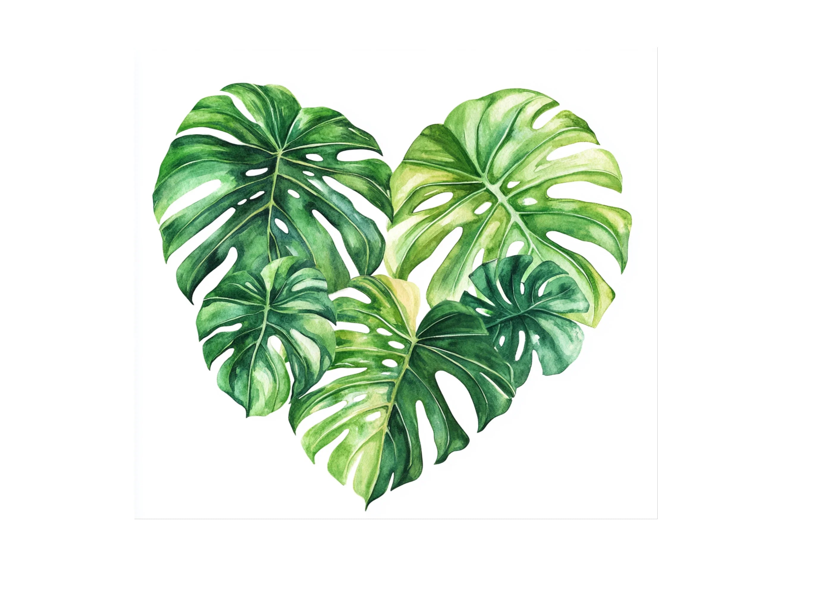 Monstera Heart Clipart Bundle