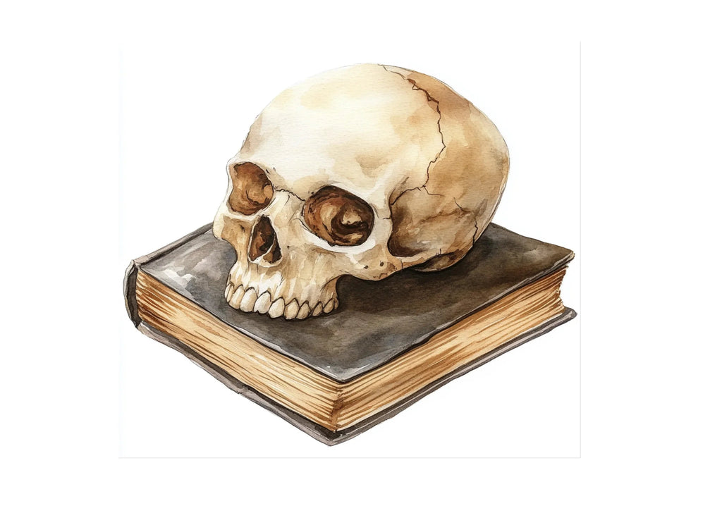 Skulls on Books Clipart Bundle