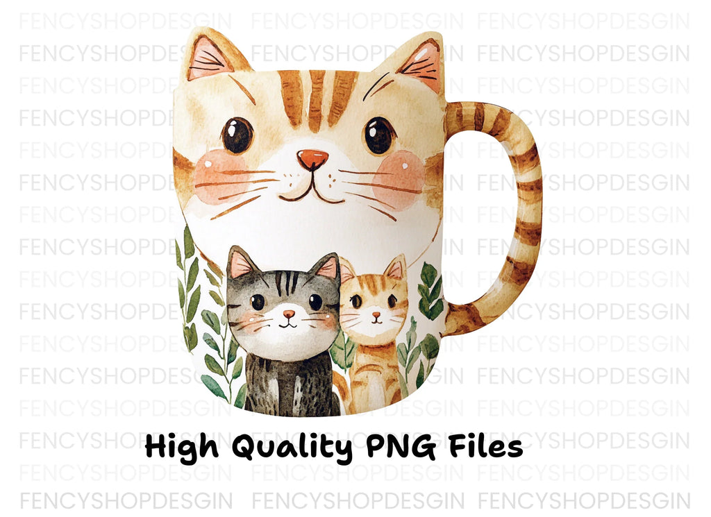 Cute Cat Family Clipart Bundle