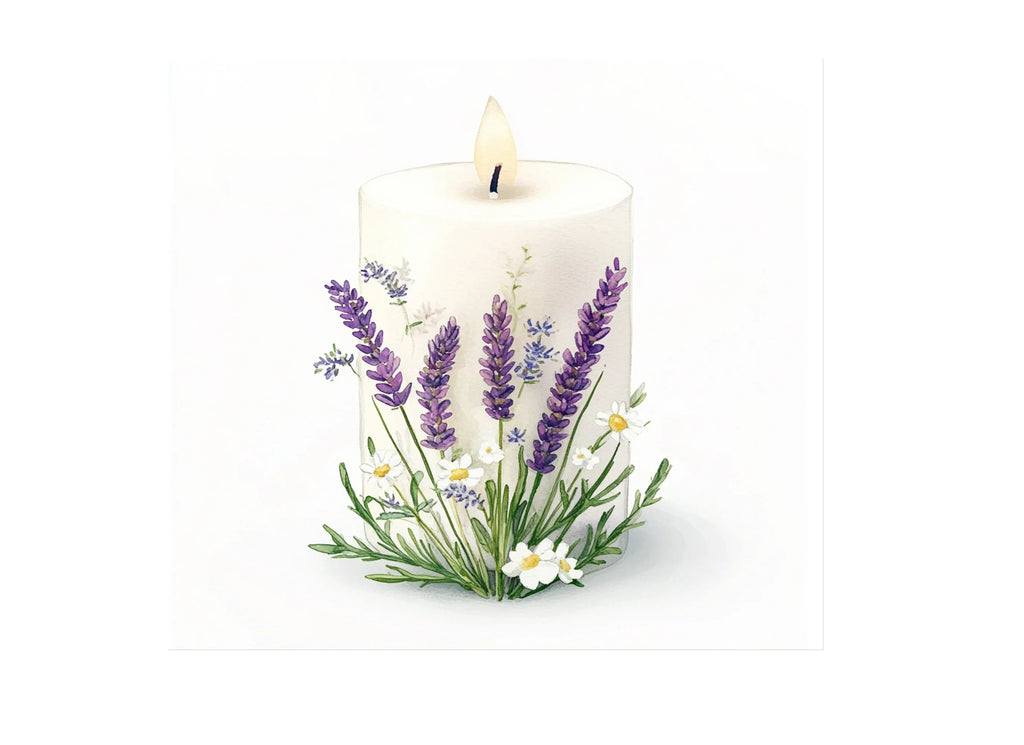 Serene Lavender Candle Clipart Bundle