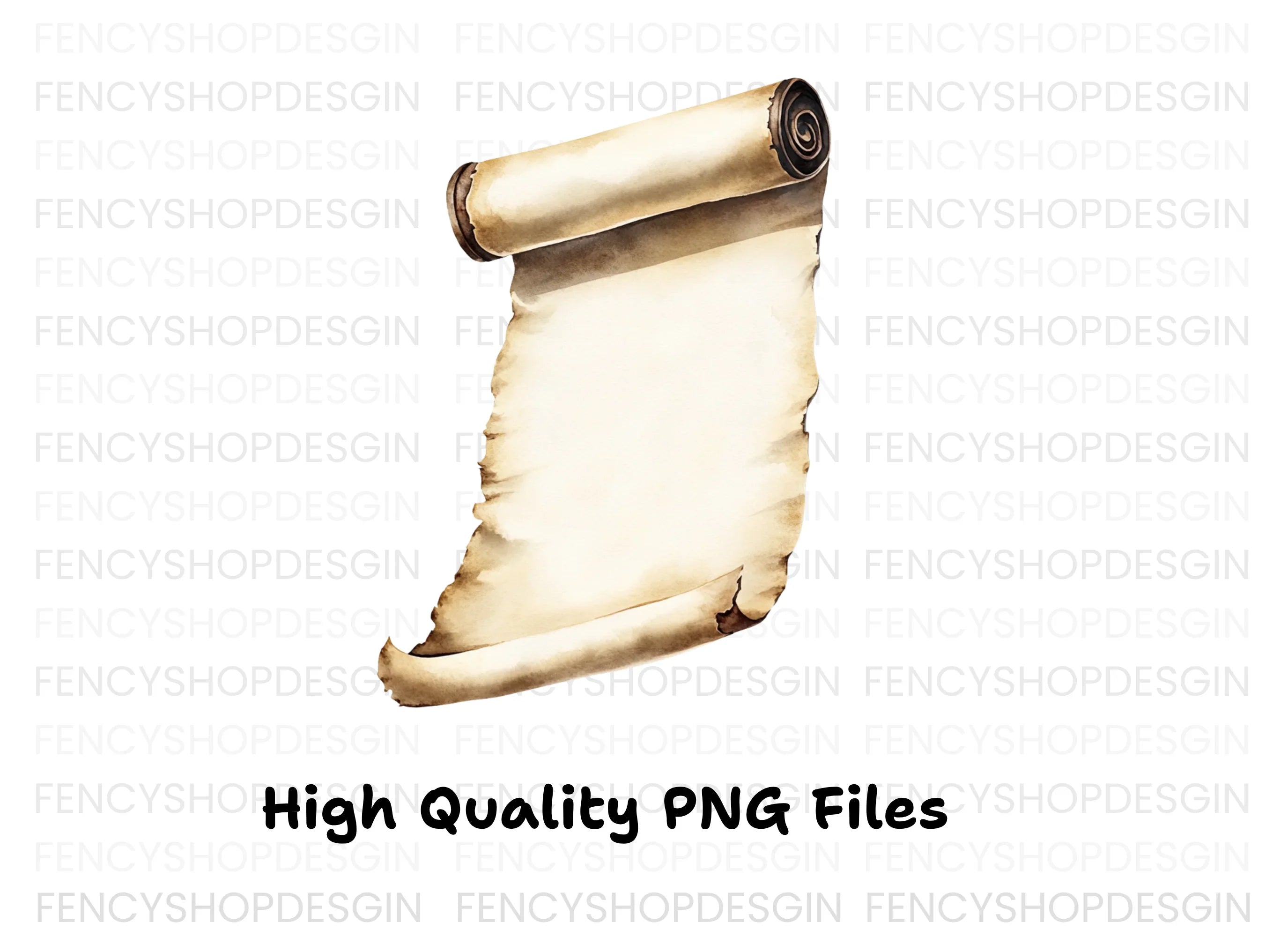 Vintage Scroll Blank Parchment Clipart Bundle