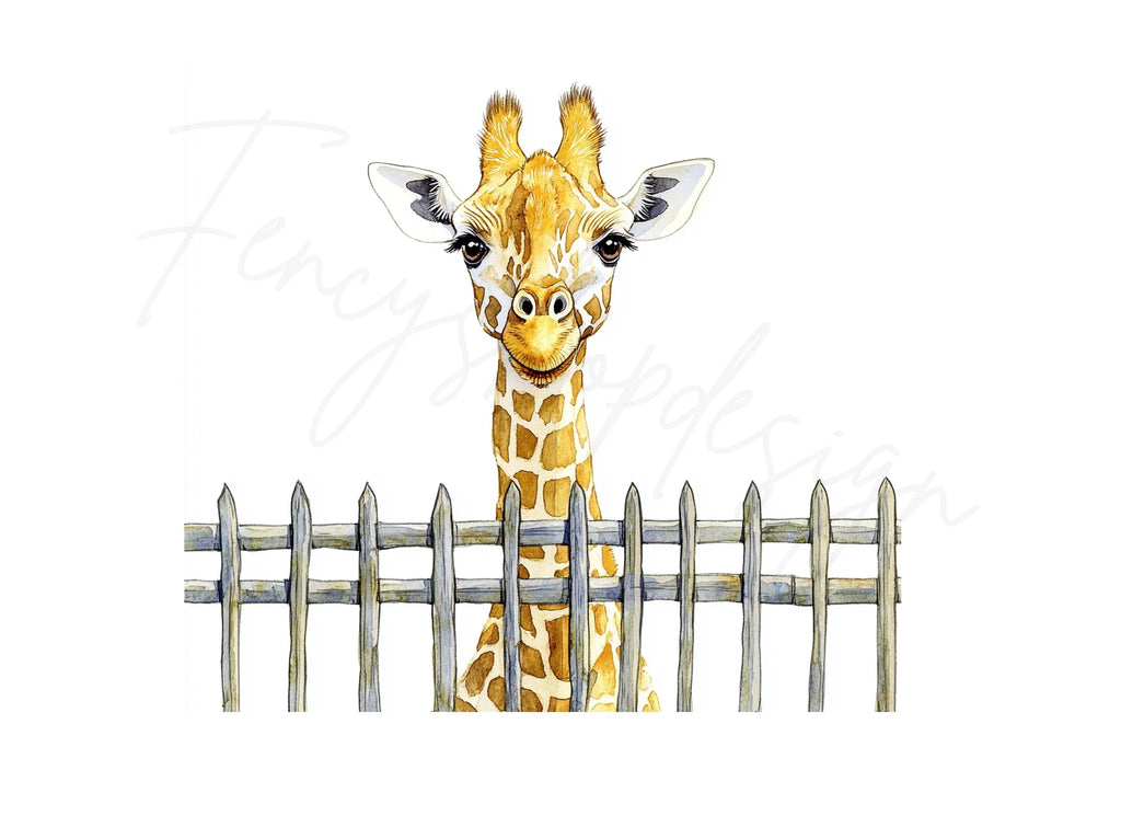 Cute Giraffe Peekaboo Clipart Bundle