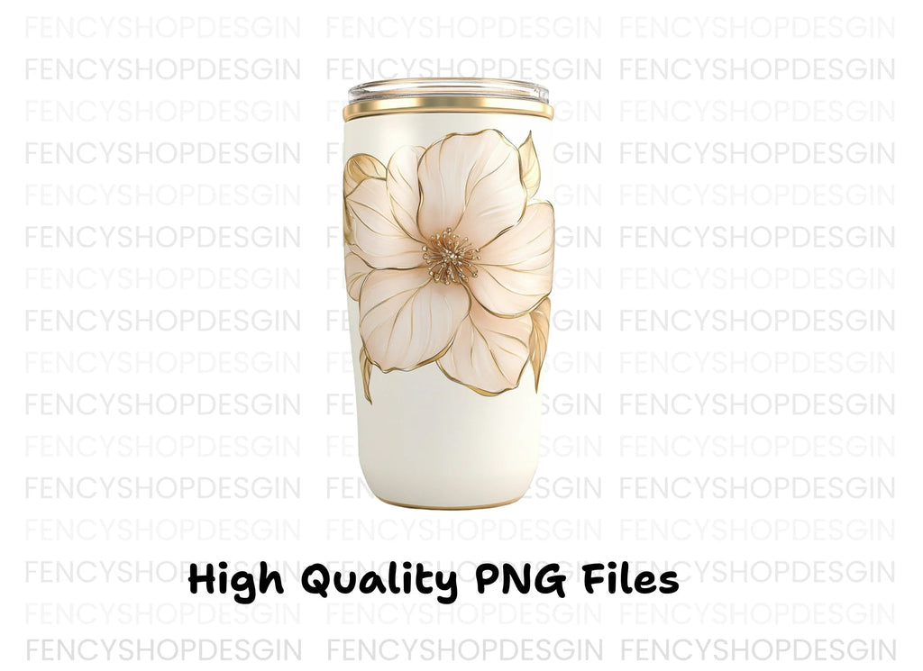 Elegant Floral Tumbler Clipart Bundle