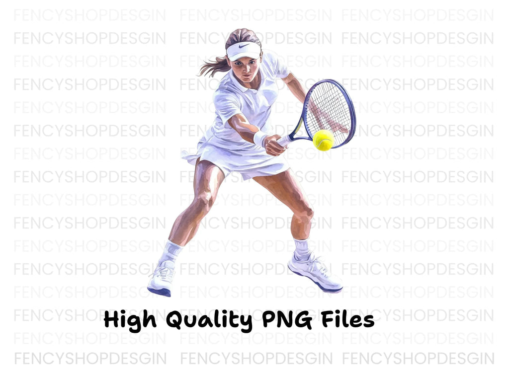 Dynamic Female Tennis Player Clipart Bundle