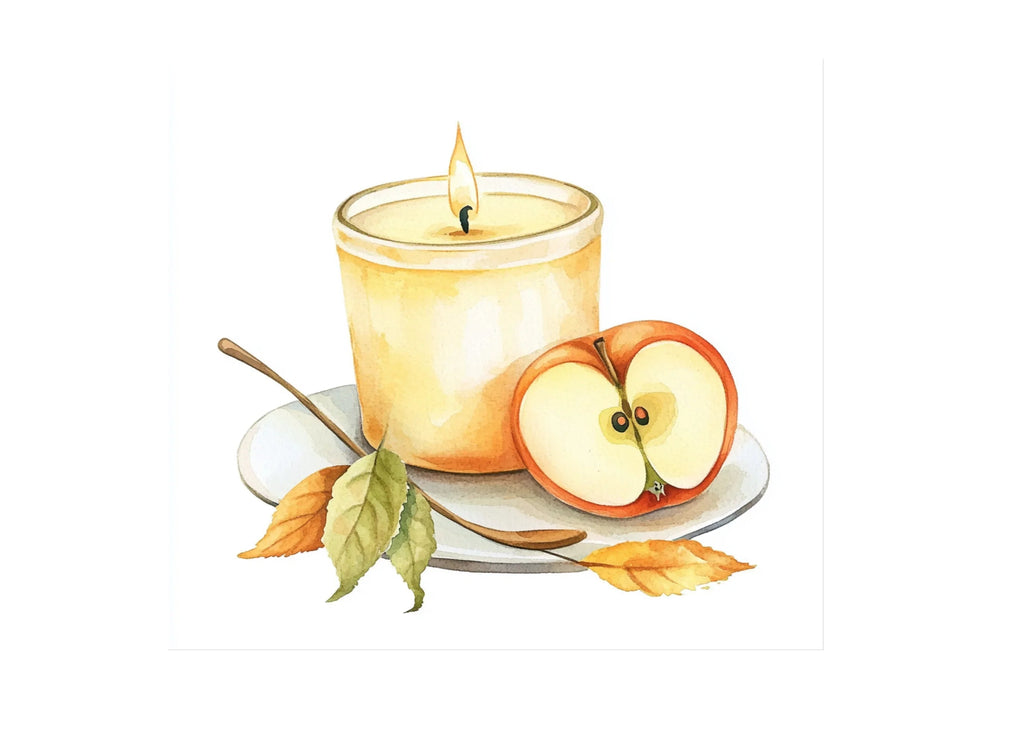 Apple Cinnamon Candle Clipart Bundle