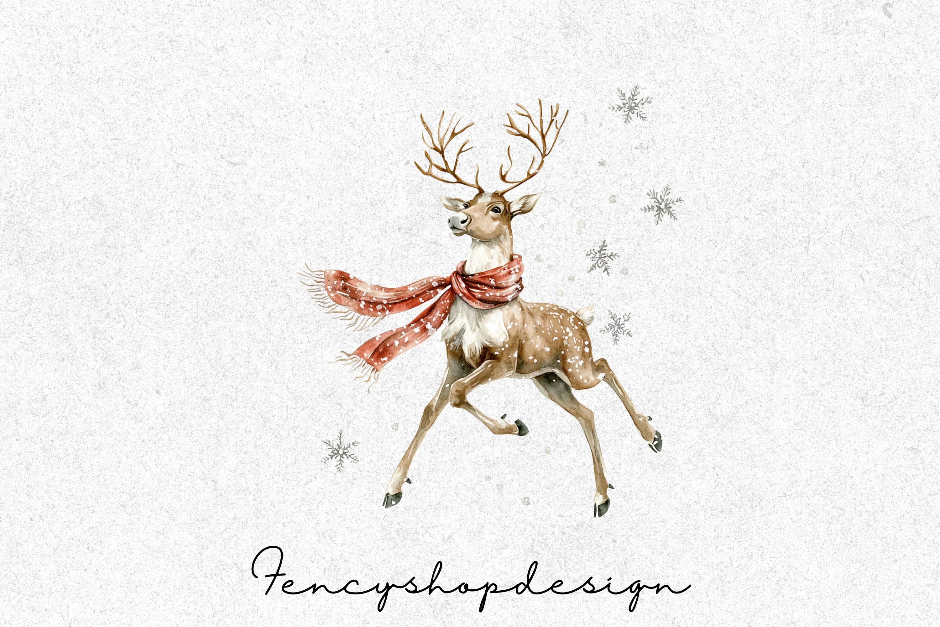 Meditating Reindeer Winter Clipart Bundle