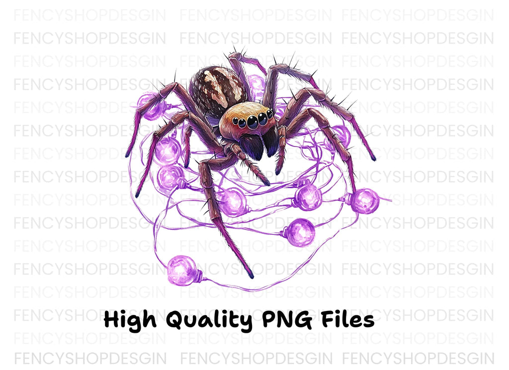Jumping Spider with Purple Lights Clipart Bundle