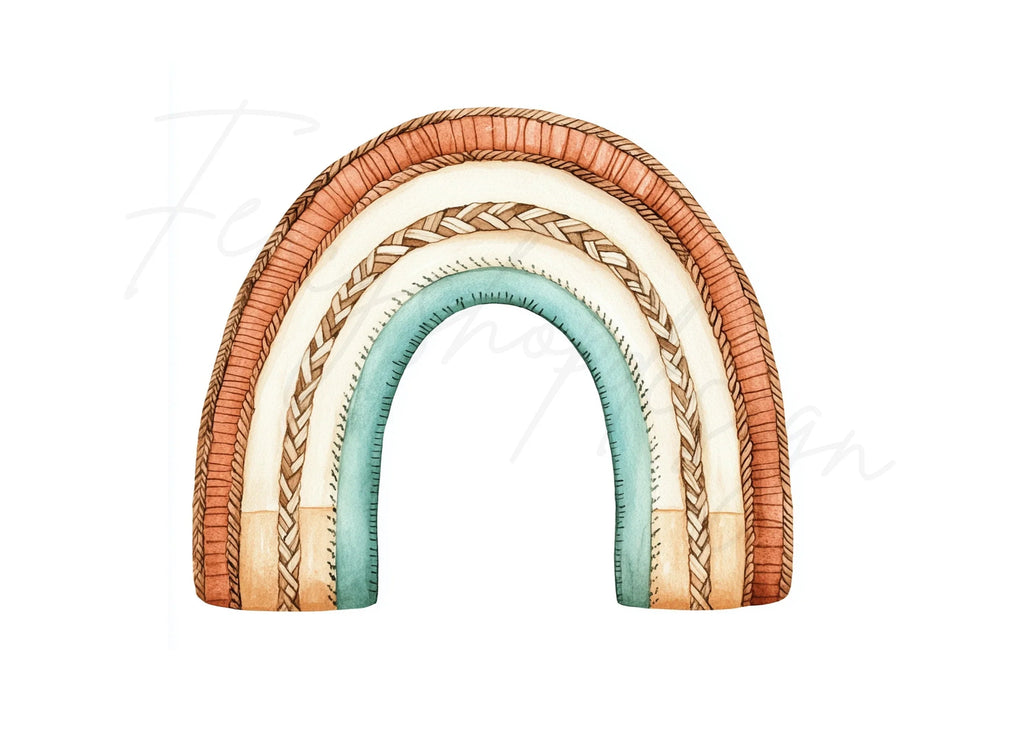 Boho Rainbow Clipart Bundle