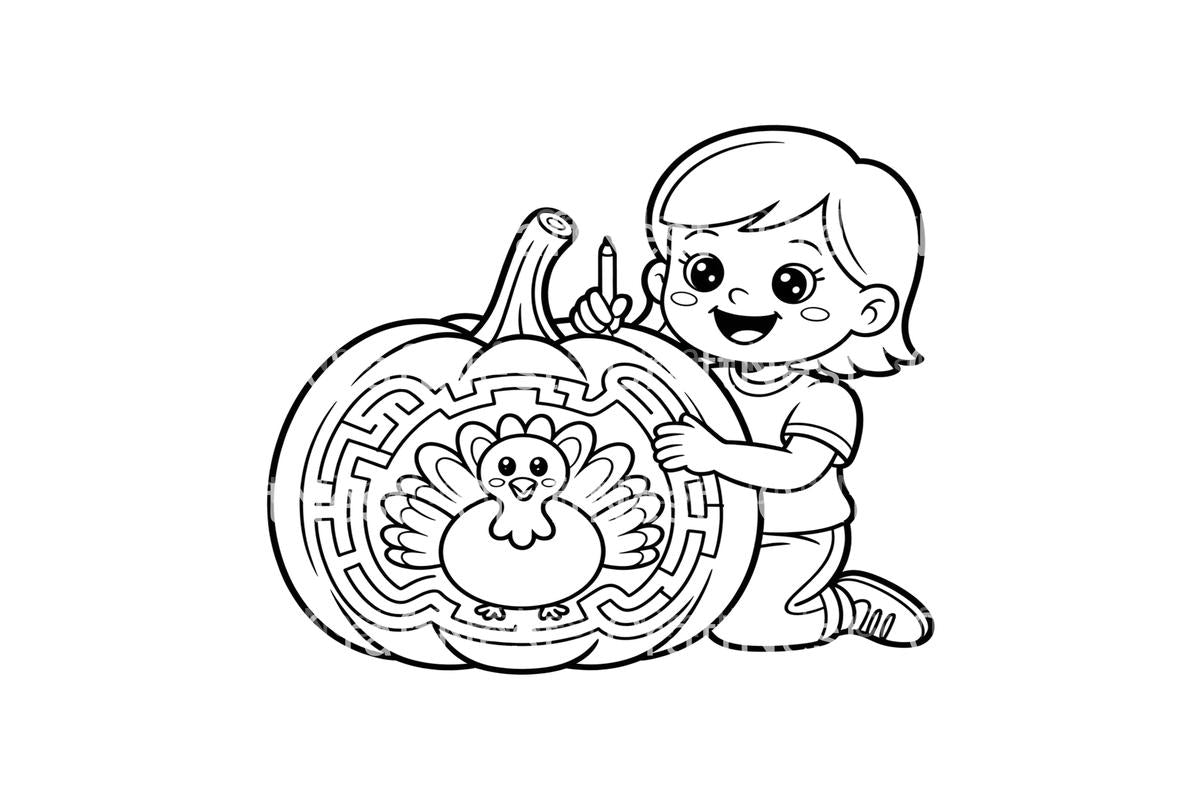 Thanksgiving Pumpkin Maze Coloring Books