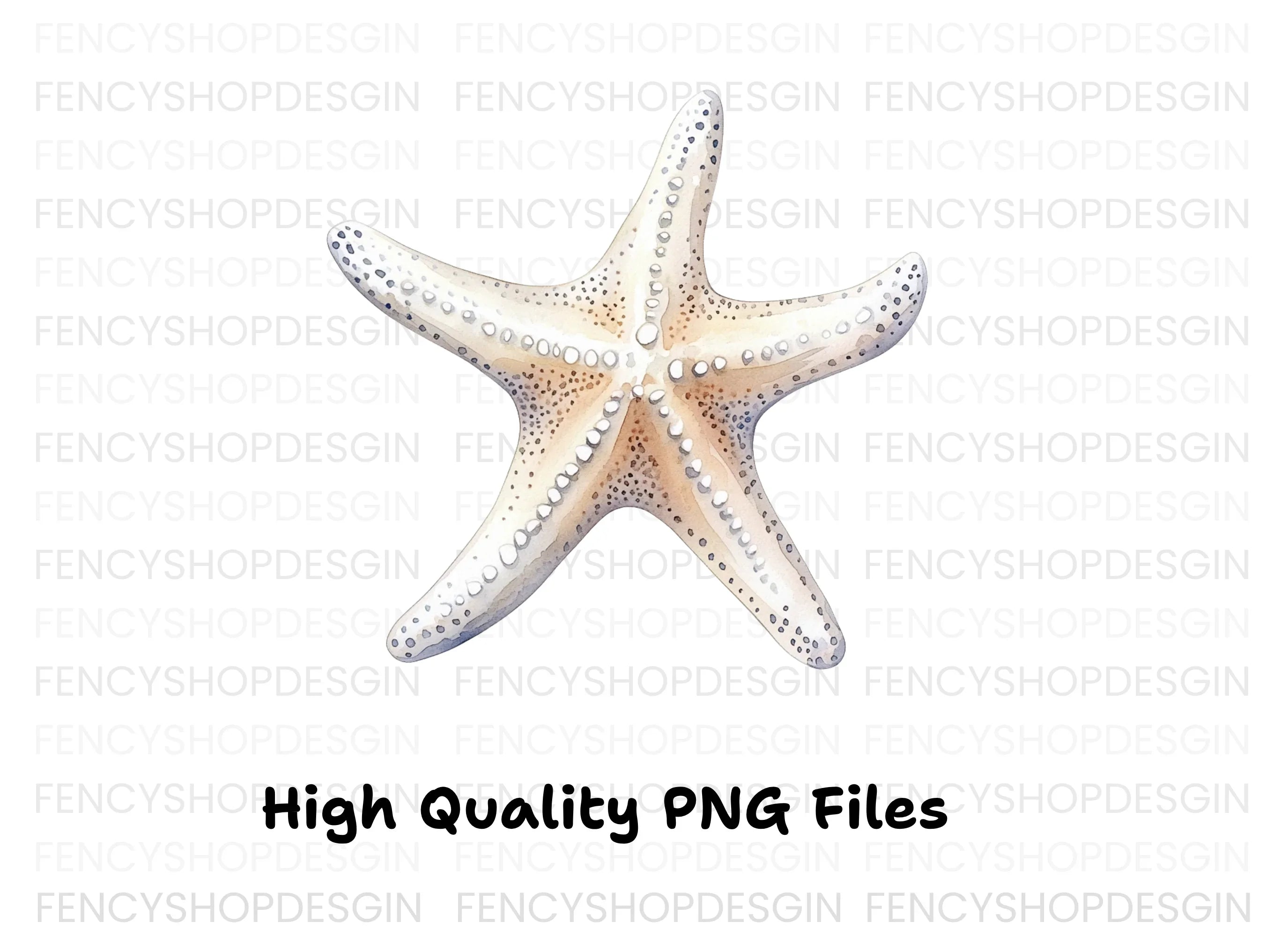 White Starfish Clipart Bundle