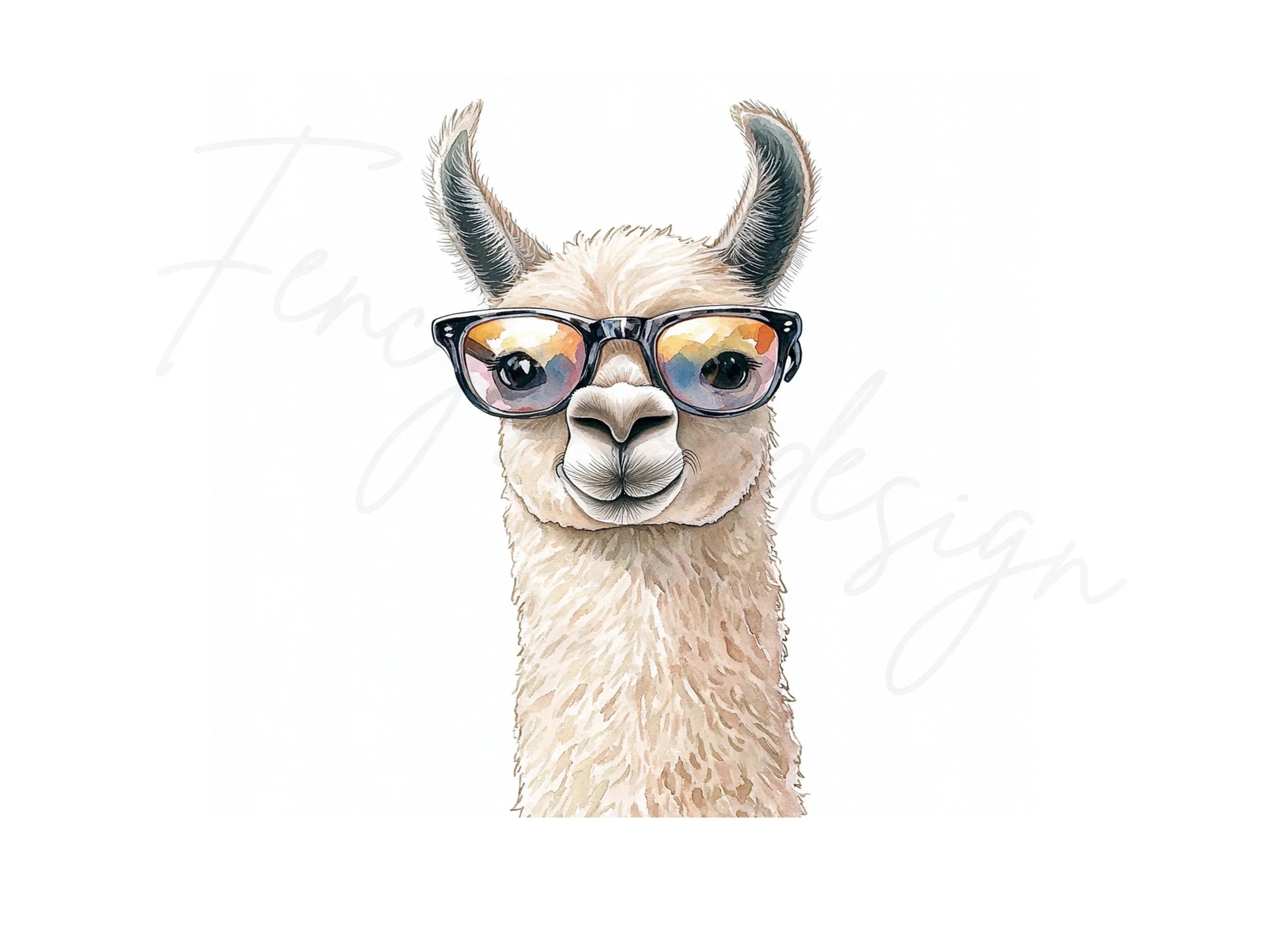 Cool Llama With Glasses Clipart Bundle