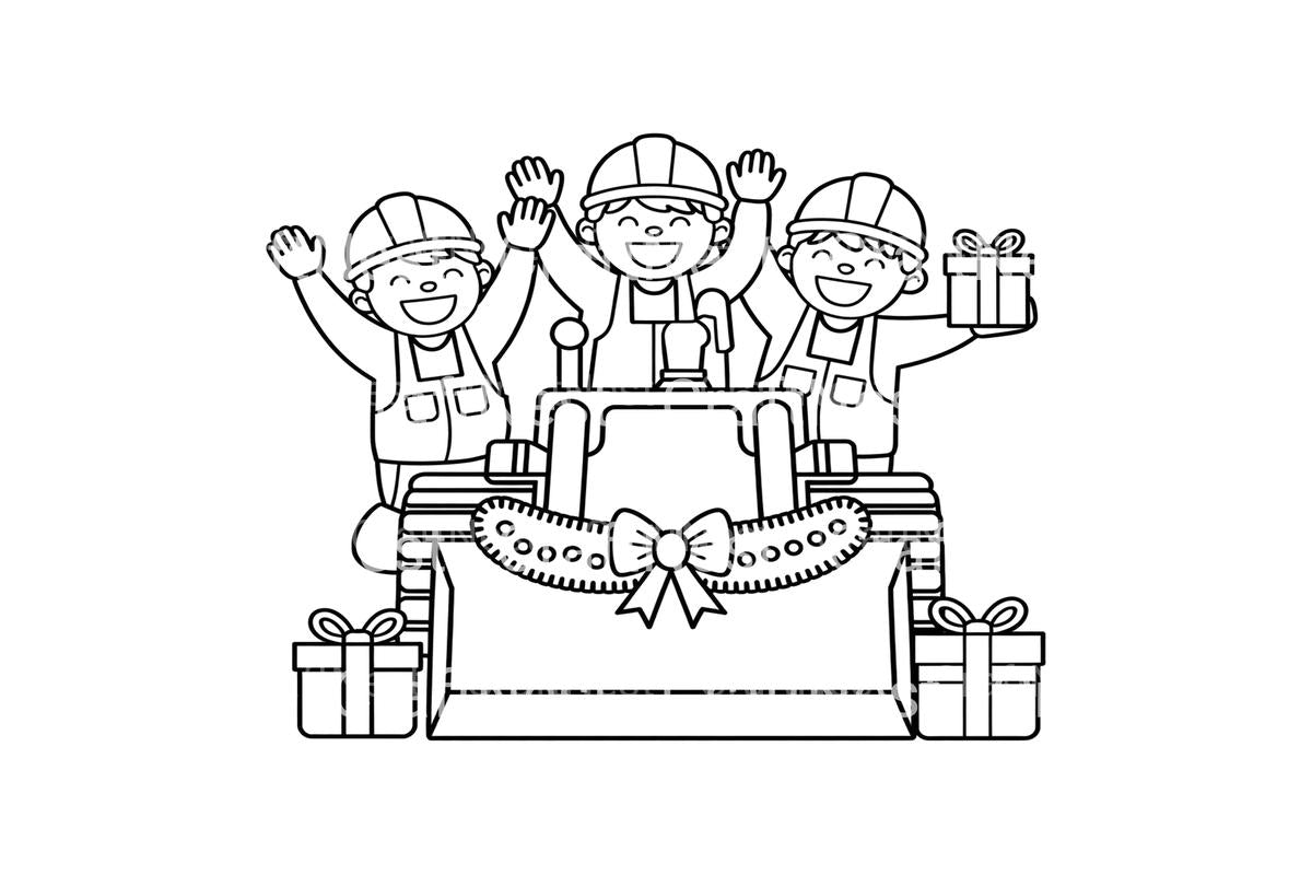 Construction Christmas Fun Coloring Books