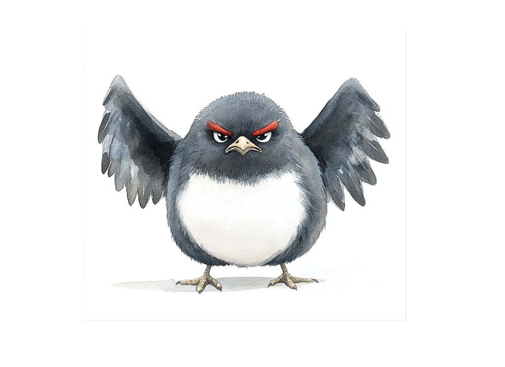 Cute Angry Grey Birds Clipart Bundle