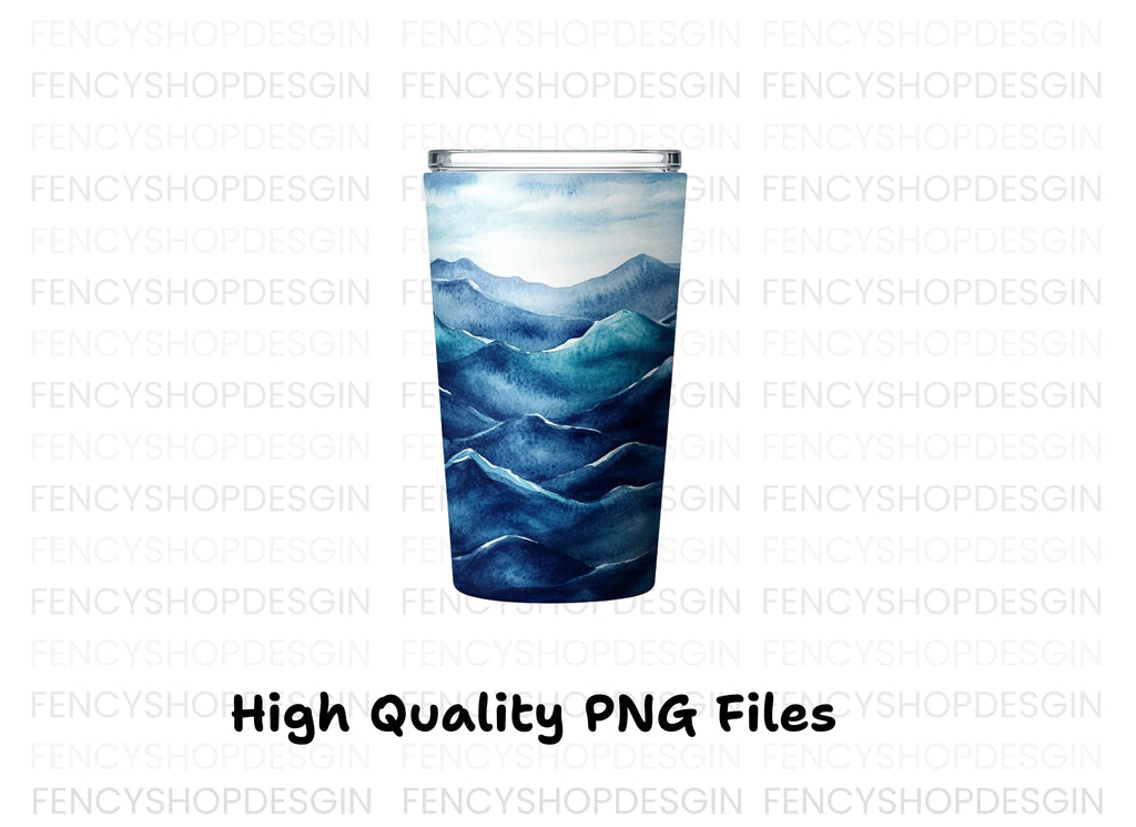 Blue Waves Glass Clipart Bundle