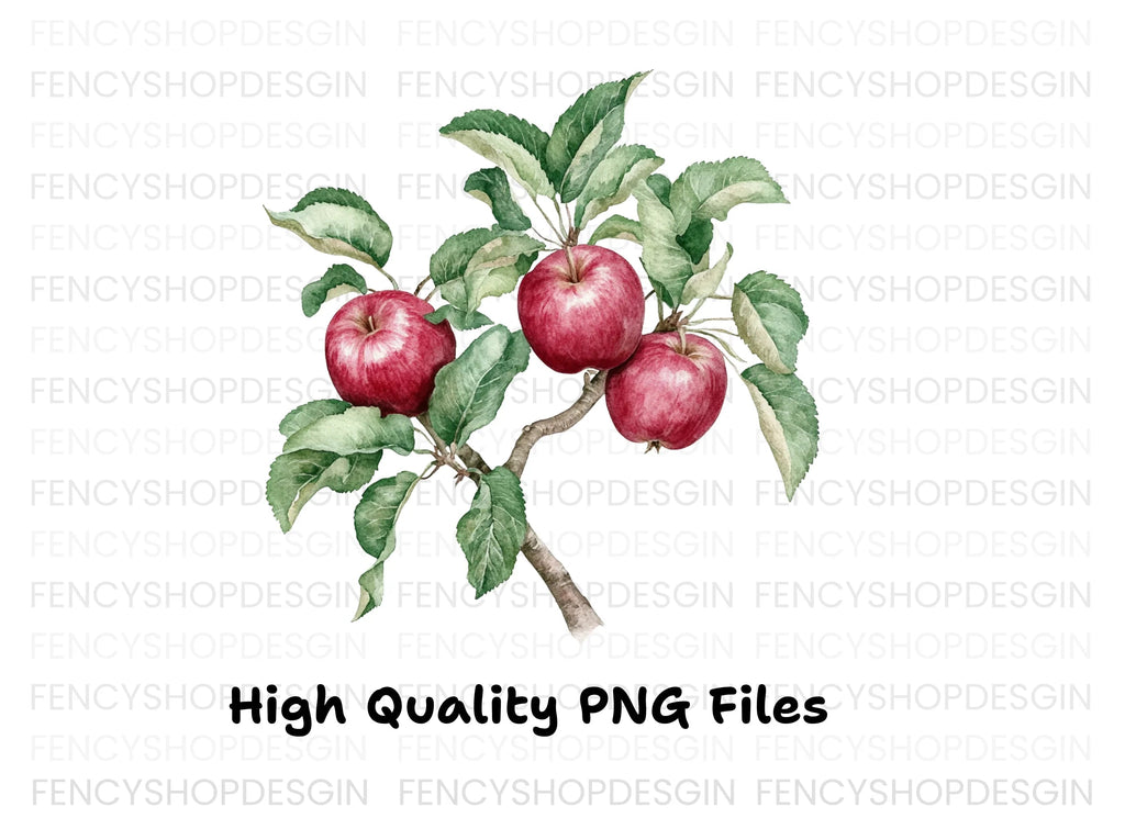 Apple Branch Clipart Bundle