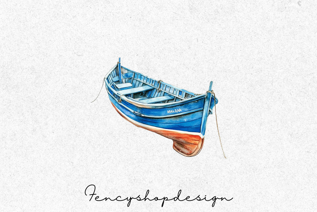 Blue Boats Clipart Bundle
