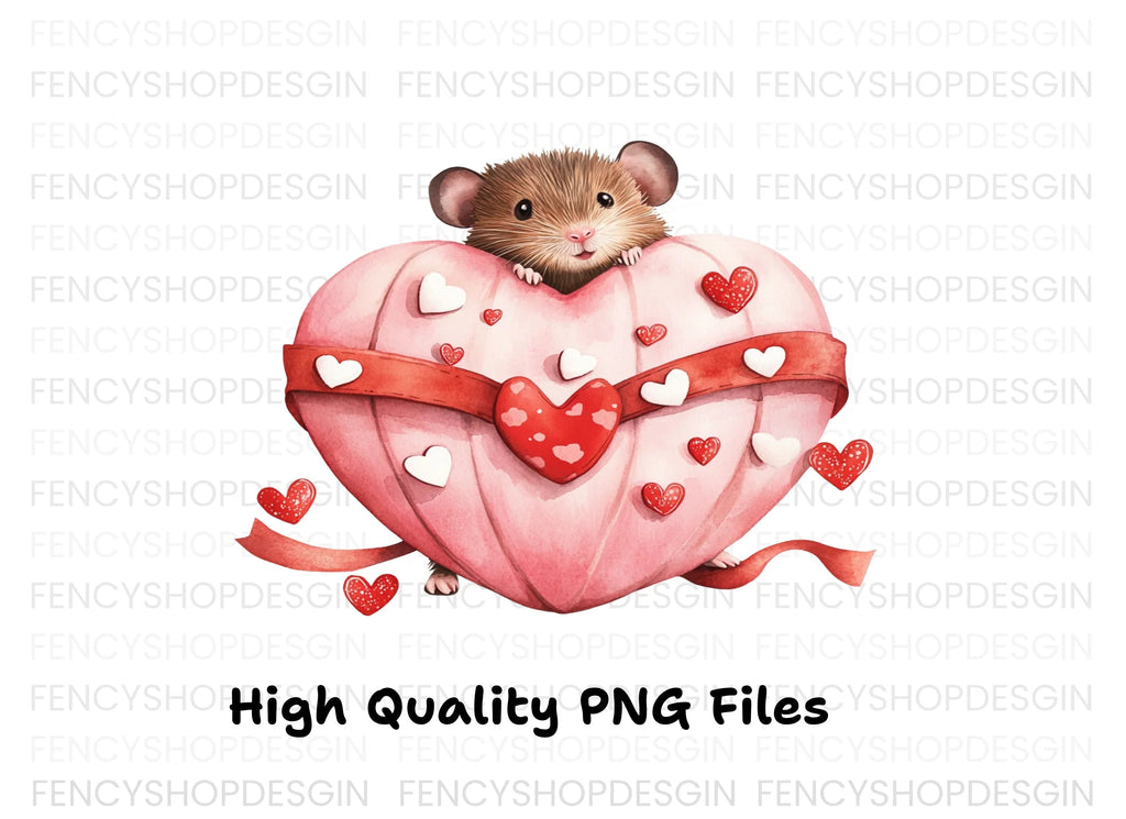 Cute Hamsters in Valentine Hearts Clipart Bundle