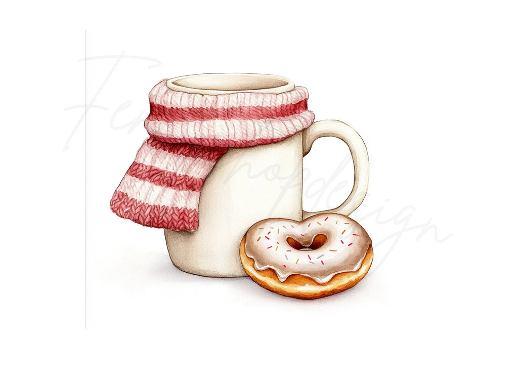 Cozy Winter Donut Clipart Bundle
