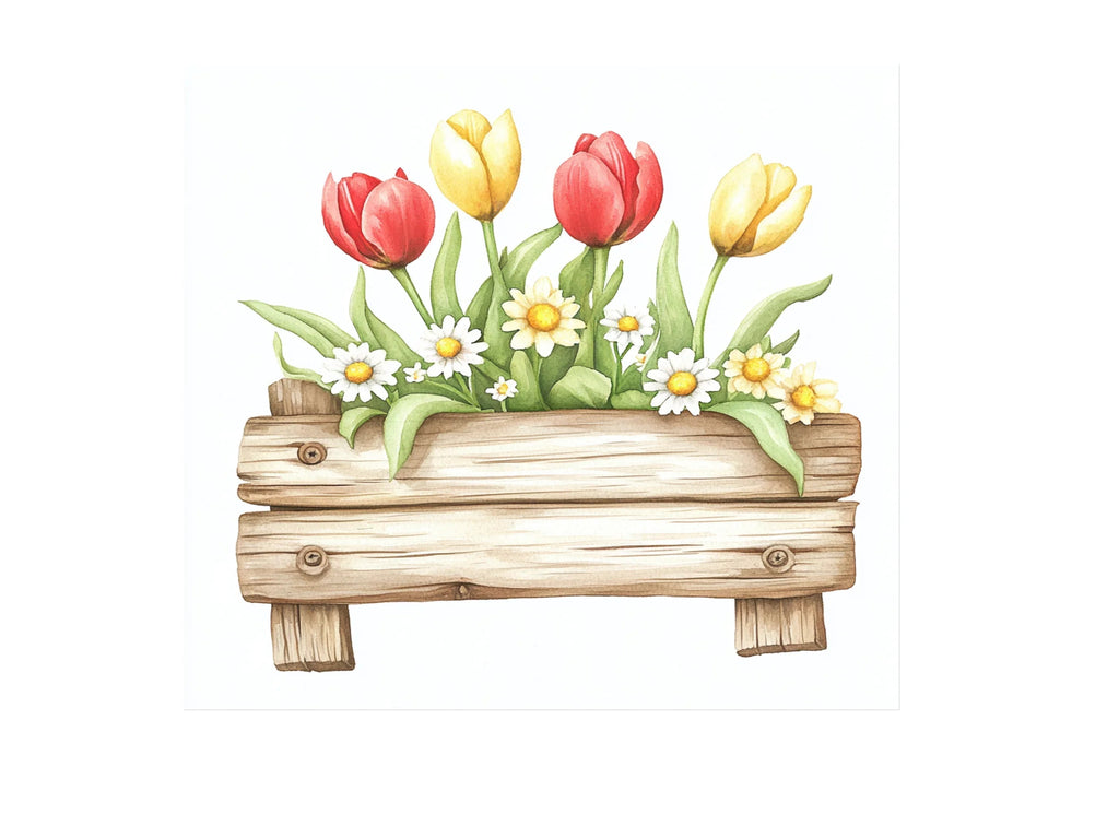 Spring Flower Box Clipart Bundle