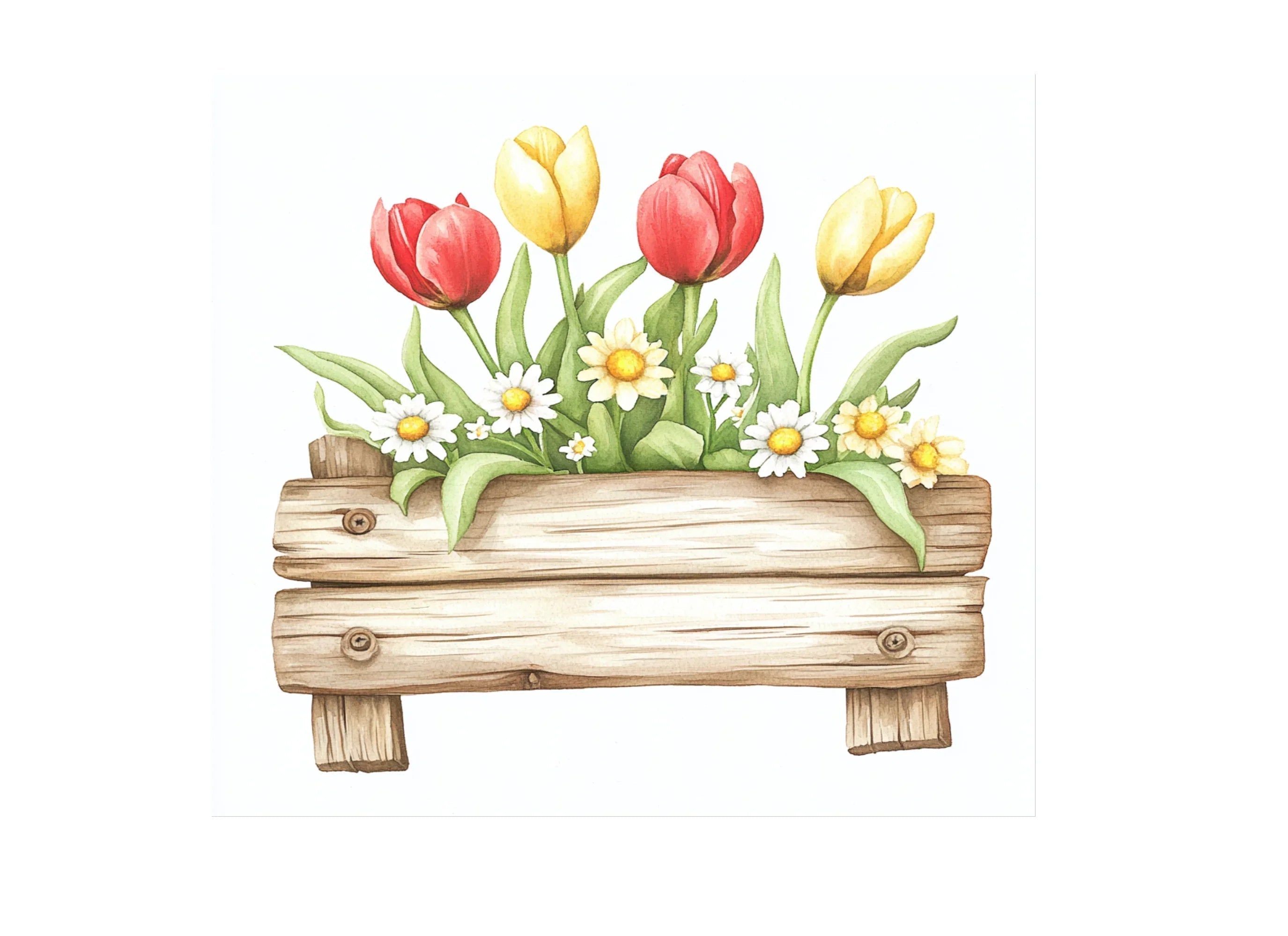 Spring Flower Box Clipart Bundle